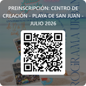 Código QR para PREINSCRIPCIÓN_ CENTRO DE CREACIÓN - PLAYA DE SAN JUAN - JULIO 2026